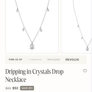 Ettika Dripping in Crystals Drop Necklace NWT